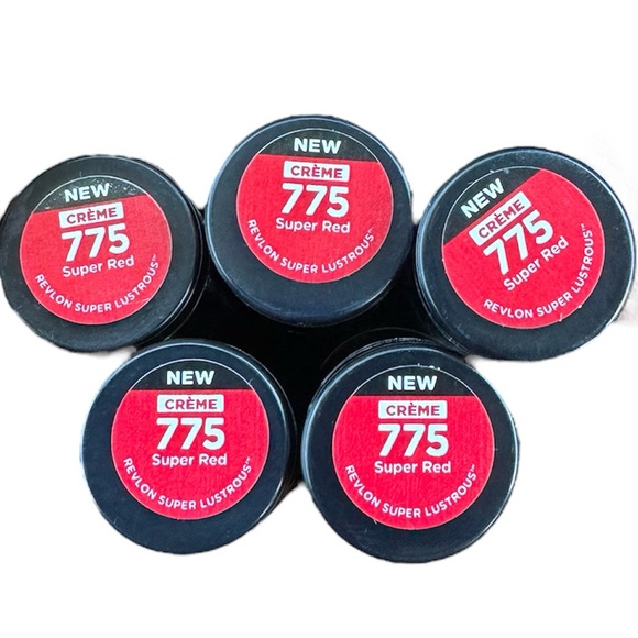 NWT 5 Revlon Super Lustrous Creme Lipstick, Creamy Formula, 775 SuperRed 0.15 oz - Picture 3 of 3